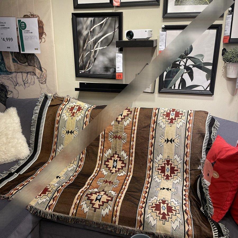 最適な材料 マルチカバー 200cmx230cm フリンジ キルト 北欧風 ソファ