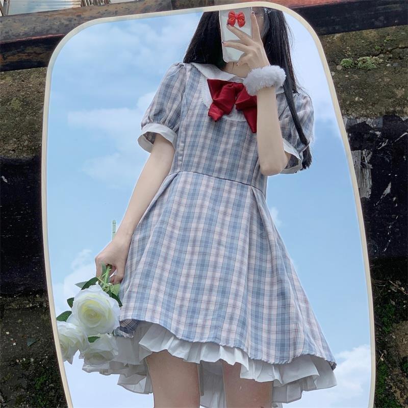 女性原宿 日本のロリータ甘い蝶結びの女の子レトロコットンカワイイドレス Har Mahalo 通販 Yahoo ショッピング