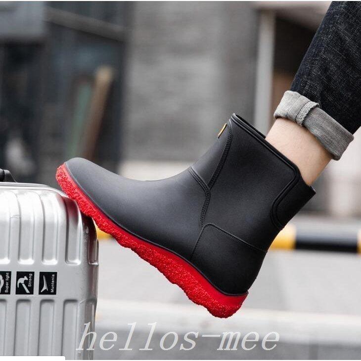 レインブーツメンズレインシューズ防水力抜群厚底柔らかい雨の日オシャレ大人軽い歩きやすい履きやすい黒滑り止め梅雨対策雨靴通勤長靴 Harcac Mahalo 通販 Yahoo ショッピング