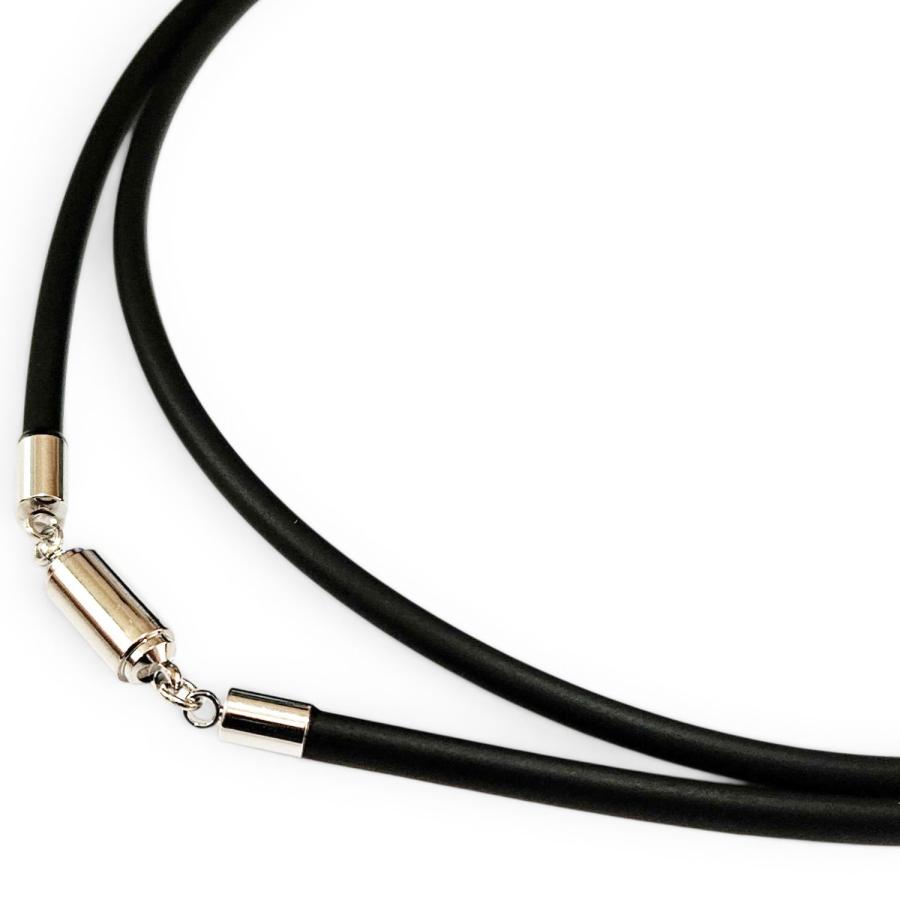 ラバー合皮 黒 チョーカー ネックレス マグネット式 太さ3mm 長さ38cm
