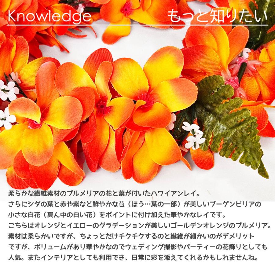 フラダンス レイ プルメリア ブーゲンビリア ( オレンジ x イエロー