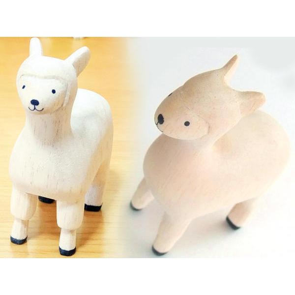 現品限り ぽれぽれ動物 アルパカ インテリア 手作り 木彫り 置物