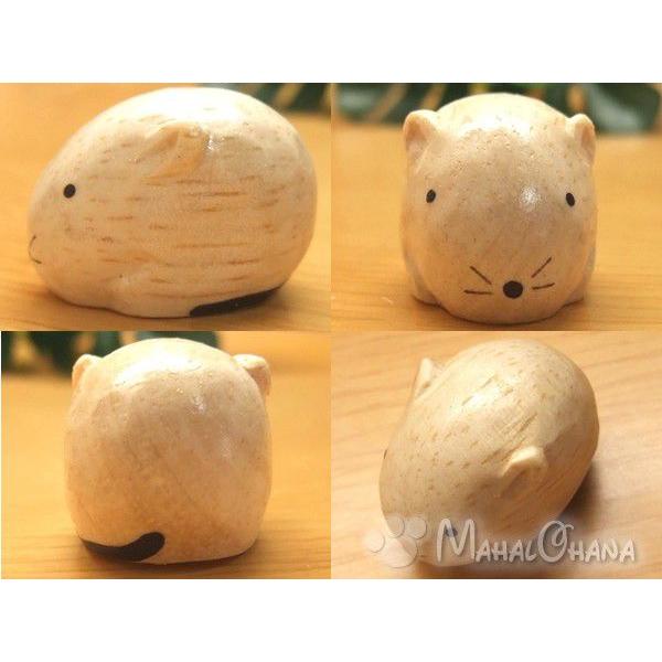 ぽれぽれ豆干支/ねずみ/鼠/子 木彫り 置物 雑貨 ハンドメイド