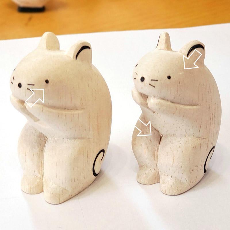 ぽれぽれ動物 ネズミ ねずみ 鼠(干支 子)手作り 木彫り 置物