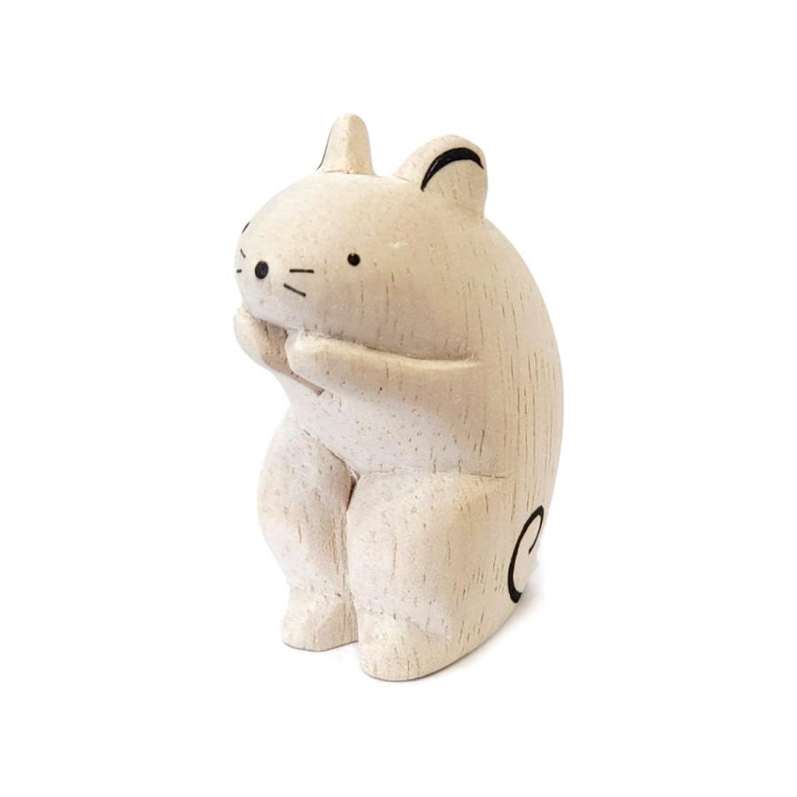 ぽれぽれ動物 ネズミ ねずみ 鼠(干支 子)手作り 木彫り 置物
