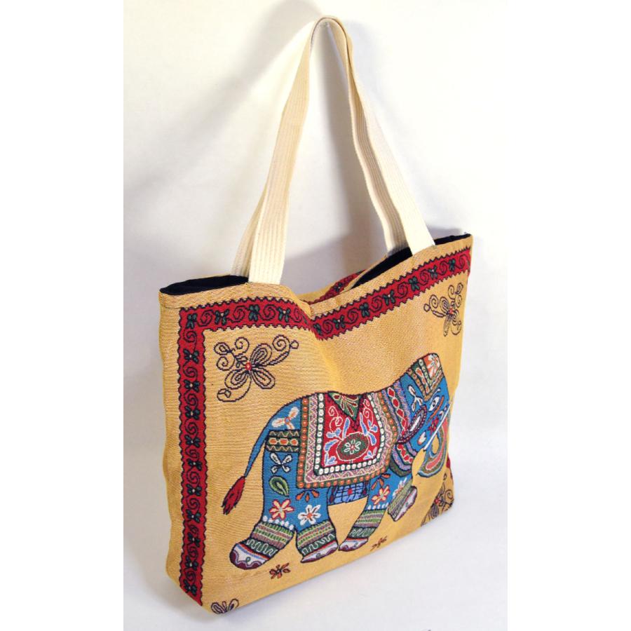 タイ製象さんトートバッグ エコバッグ かばん エスニック アジアン雑貨