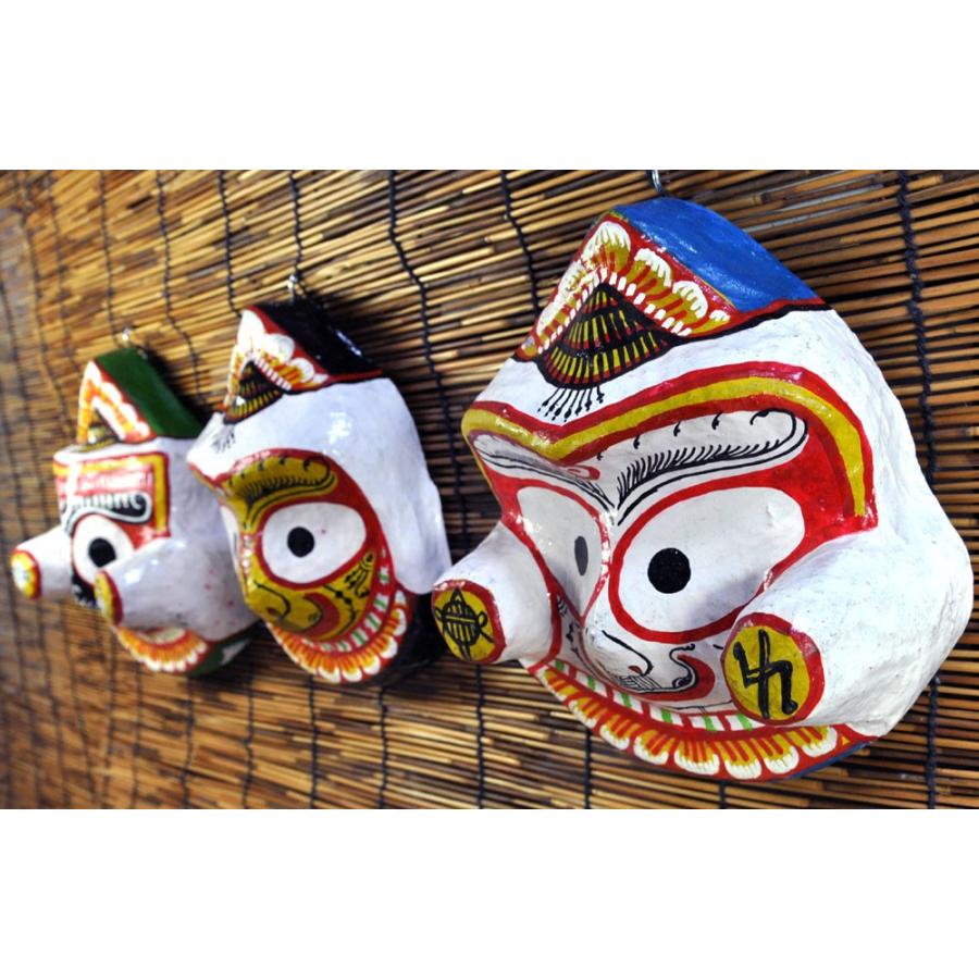 希少、博物館、ジャガンナート、インド、お面、三点セット、サイズ大