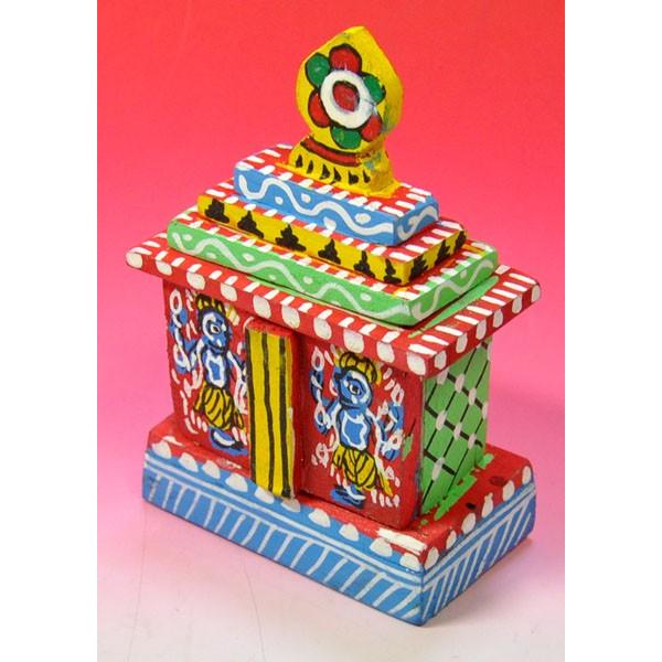 インドのジャガンナート三神の置物 祠型 （小） オリッサ インド雑貨