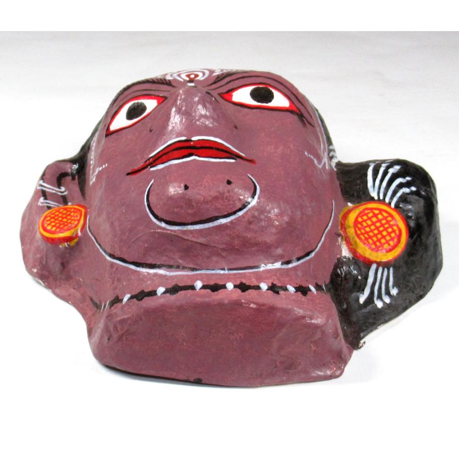 インドの怪しいお面 オリッサ州の先住民女性 壁掛 ペーパーマッシュ