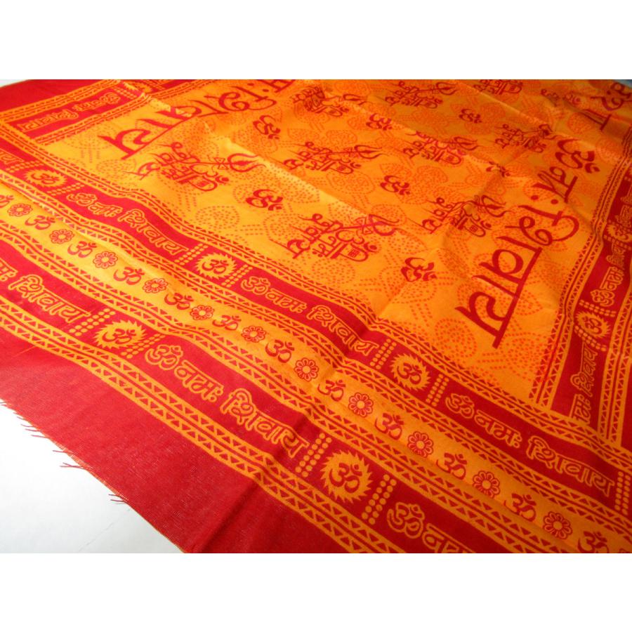 インド製多目的布 サンスクリット語マントラ ショール エスニック