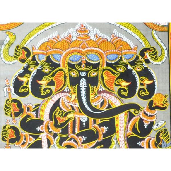 インドの細密画 オリッサ様式の五面ガネーシャ｜mahanadi｜02