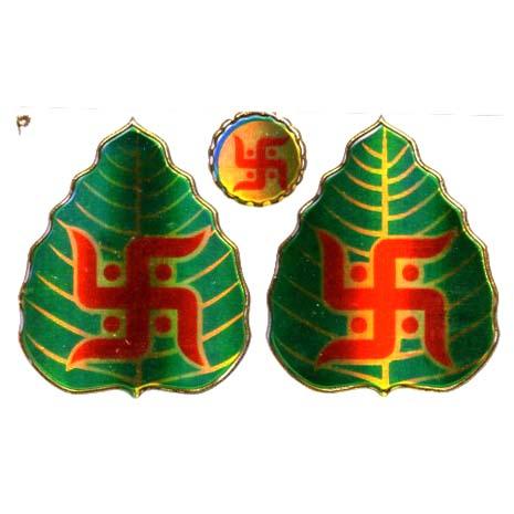 インドの神様ステッカー 卍と菩提樹の葉 STKR4 インド雑貨 アジアン