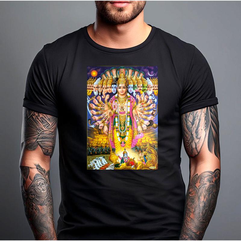 Tシャツ プリント用熱転写シート インドの神様ヴィシュヌとデーヴァナーガリー文字の２枚組  ヒンドゥー教 アイロンを押し当てるだけ | 
