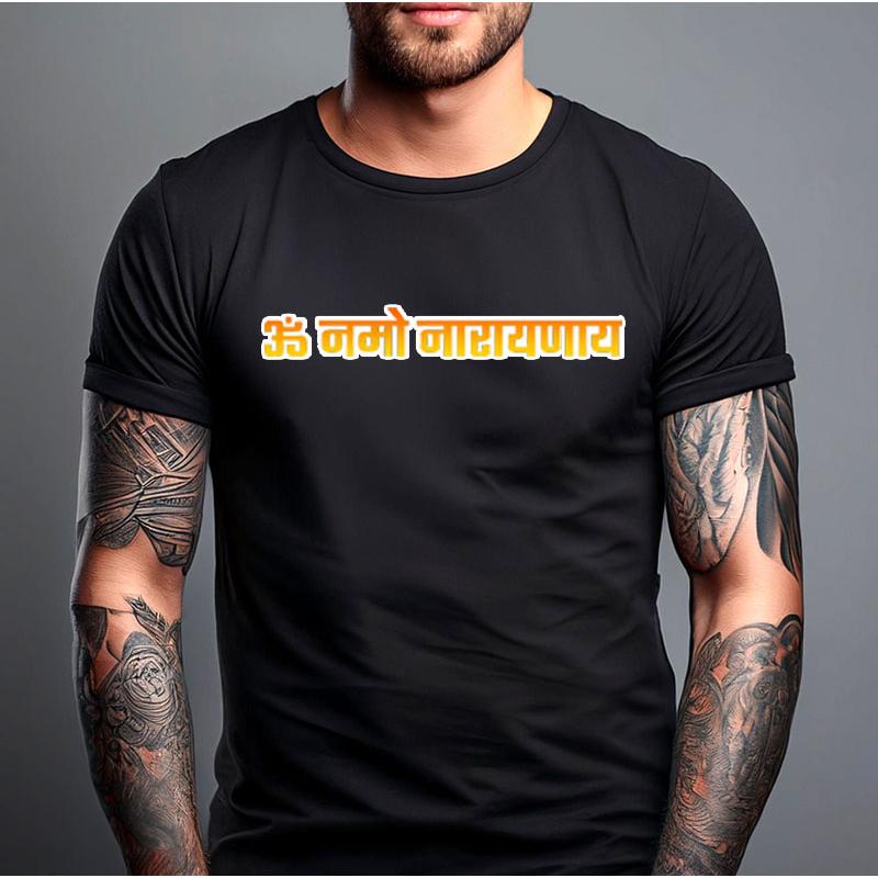 Tシャツ プリント用熱転写シート インドの神様ヴィシュヌとデーヴァナーガリー文字の２枚組  ヒンドゥー教 アイロンを押し当てるだけ |  | 02