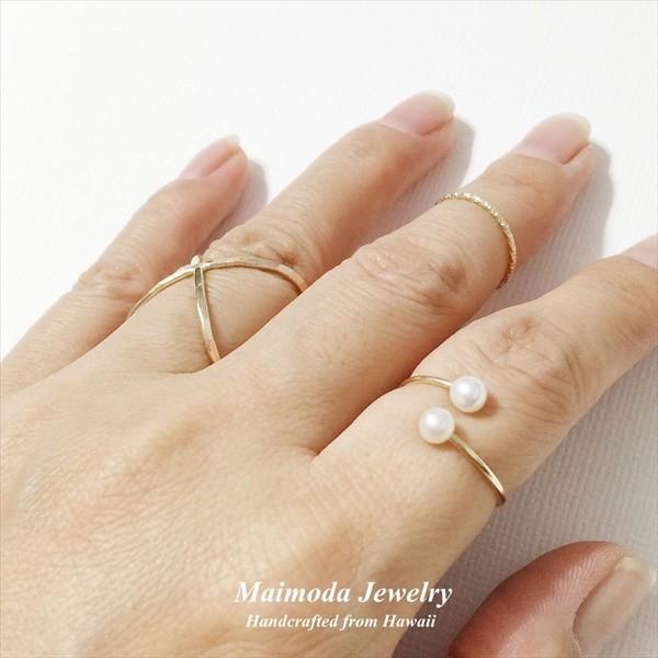 即納 ホワイト パール ラップ リング US7 from ハワイ [ Maimoda Jewelry / マイモダジュエリー ] 14KGF white pearl wrap ring｜mahealani｜04