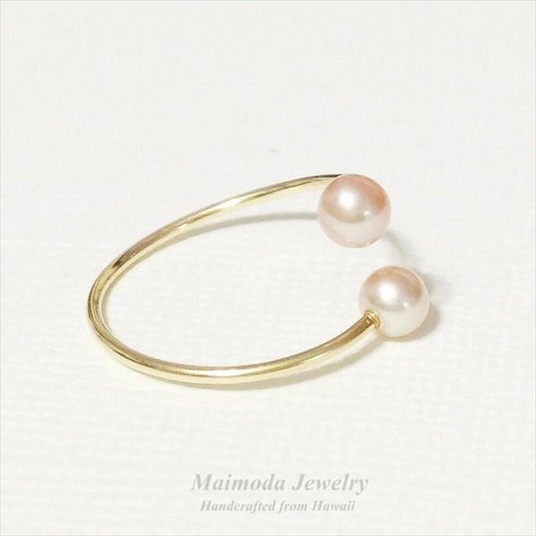 即納 ピンク パール ラップ リング US5 from ハワイ [ Maimoda Jewelry / マイモダジュエリー ] 14KGF pink pearl wrap ring｜mahealani｜02