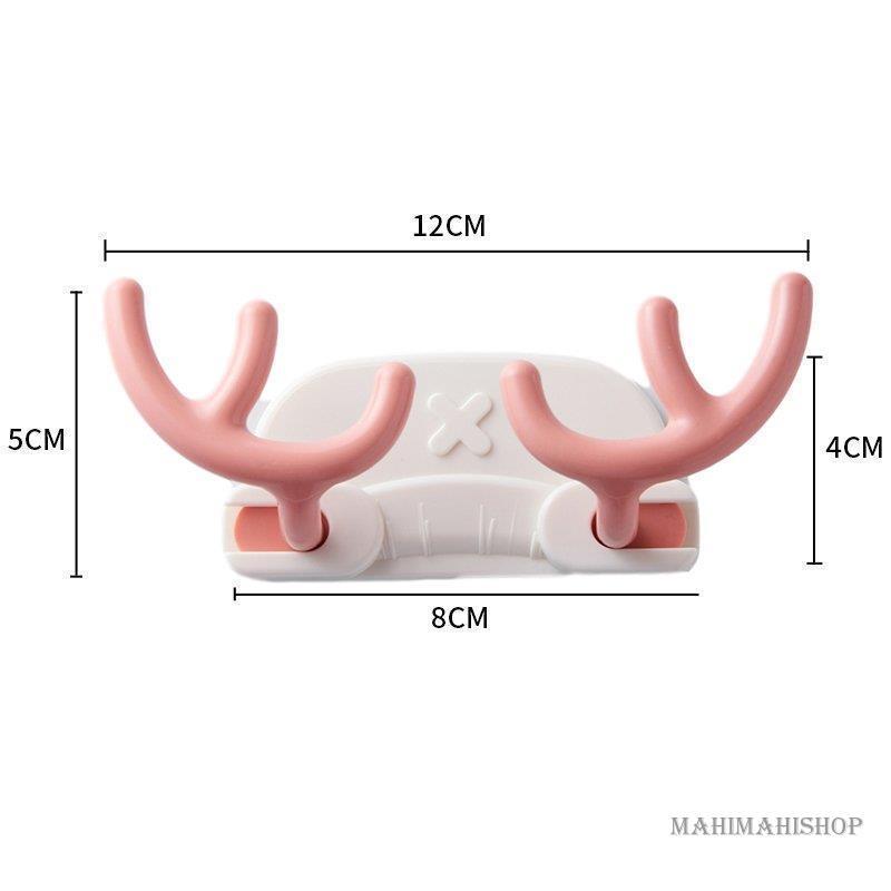 日用雑貨 雑貨 フック トナカイモチーフ キュート 小物掛け キッチン リビング スマホスタンド コード 玄関 ピンク グリーン ホワイト｜mahimahi-store｜02
