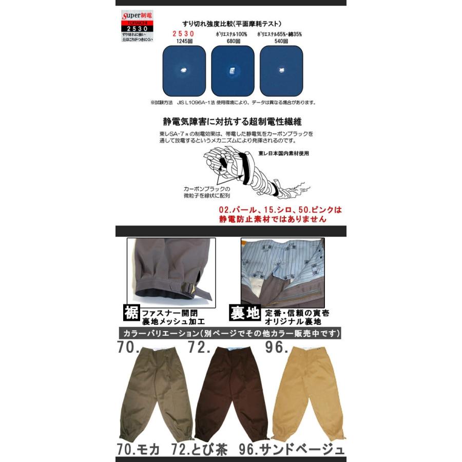 5569⑧寅壱　作業服　ニッカ　2色セット 寅壱 作業服 作業着 寅一 ロングニッカ 2530-414 茶色系 W70