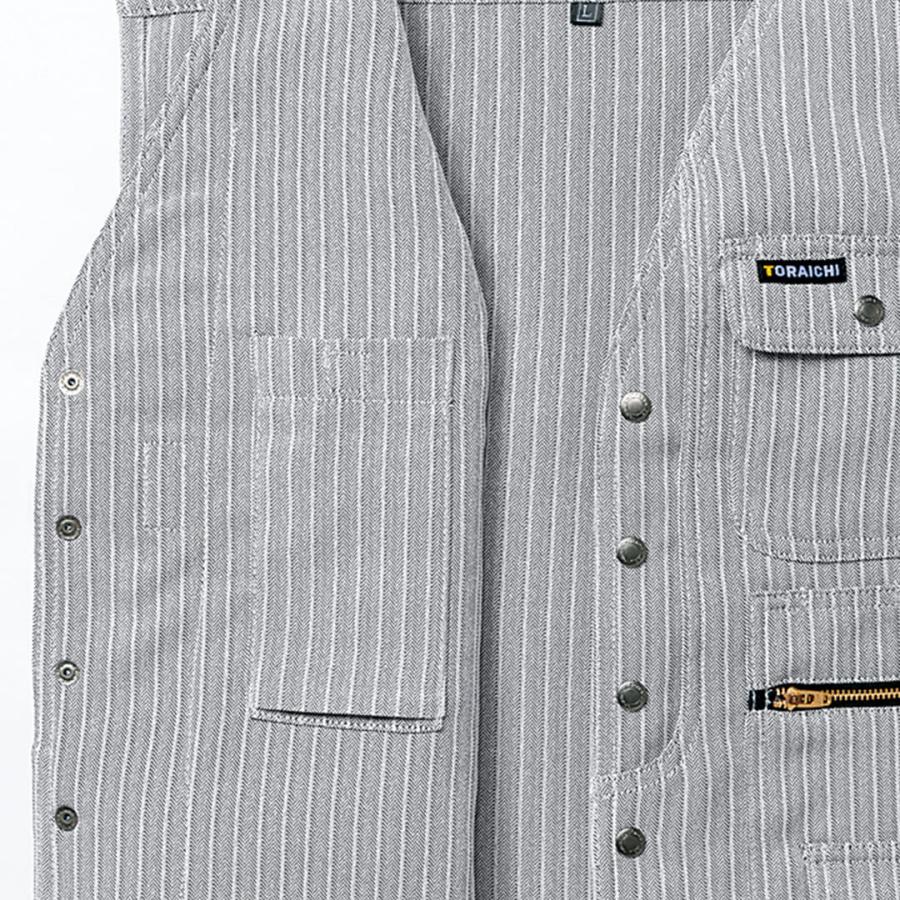 寅壱 寅一 ベスト(4309-611) ピンストライプ柄 トップス 作業着