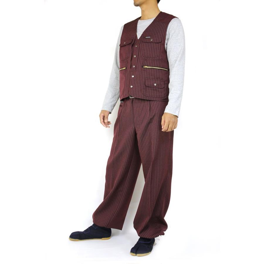 寅壱　セットアップ　ロングニッカ　ベスト　LL ストライプ柄 寅壱 作業着 作業服 寅一 ベスト＆ロングニッカ 上下セット