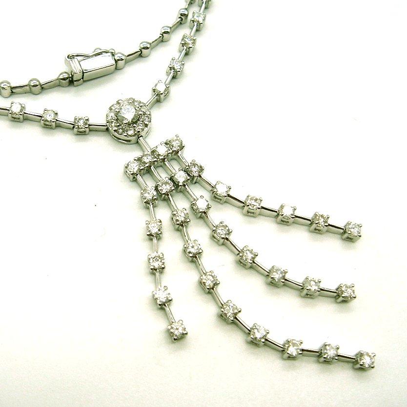 NCK6:K18WG ダイヤ ネックレス : マホガニーホール Yahoo!店 - 通販  