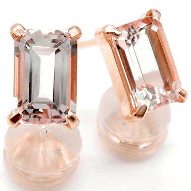 PC1504:K18PG モルガナイト ピアス : マホガニーホール Yahoo!店