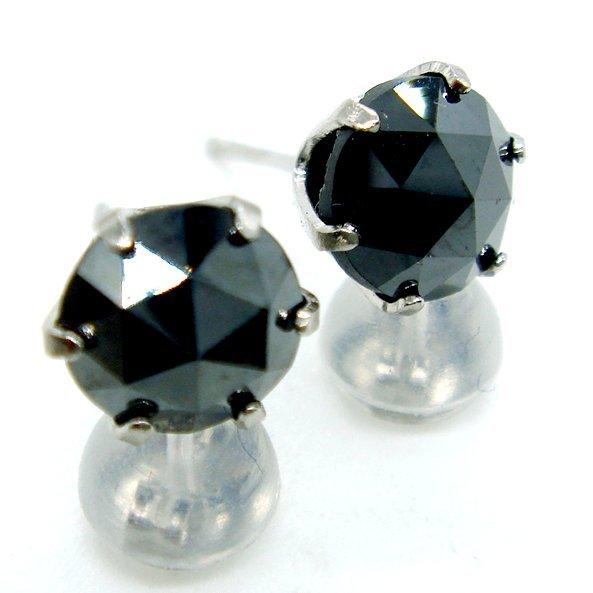 PC1507:Pt ブラックダイヤ ピアス