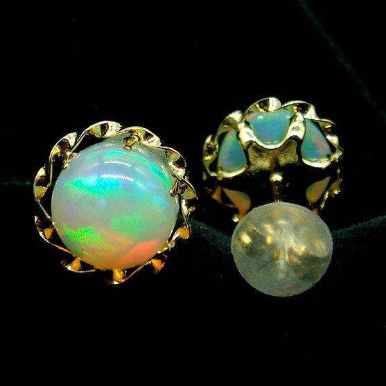 PC1629:K18YG オパール ピアス : マホガニーホール Yahoo!店 - 通販