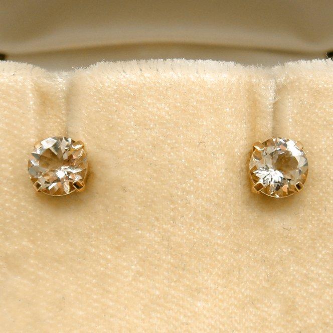 PC1685:K18PG モルガナイト ピアス : マホガニーホール Yahoo!店