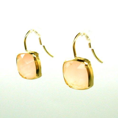 PC1694:K18YG ピンクオパール 水晶 ピアス : マホガニーホール Yahoo