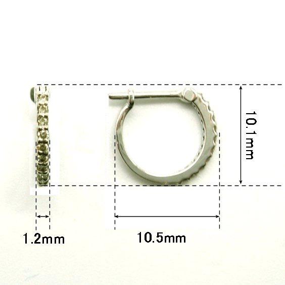 PC1707:K18WG ダイヤ フープ ピアス : マホガニーホール Yahoo!店