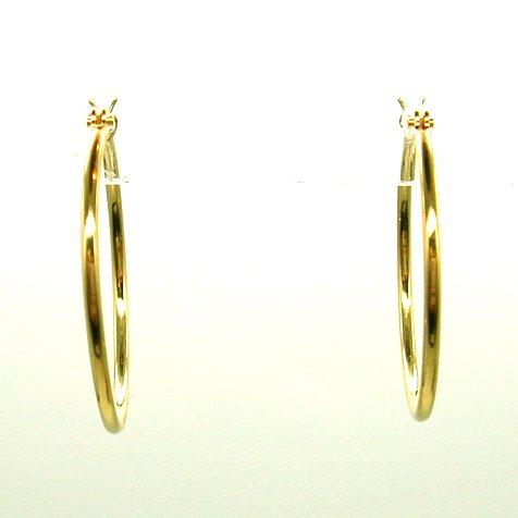 PC1709:K18YG パイプ フープピアス（Φ1×20mm）_2