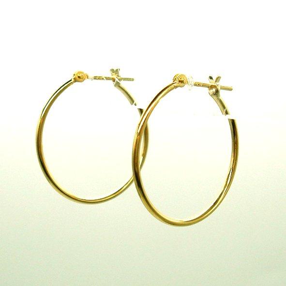 PC1709:K18YG パイプ フープピアス（Φ1×20mm）_3
