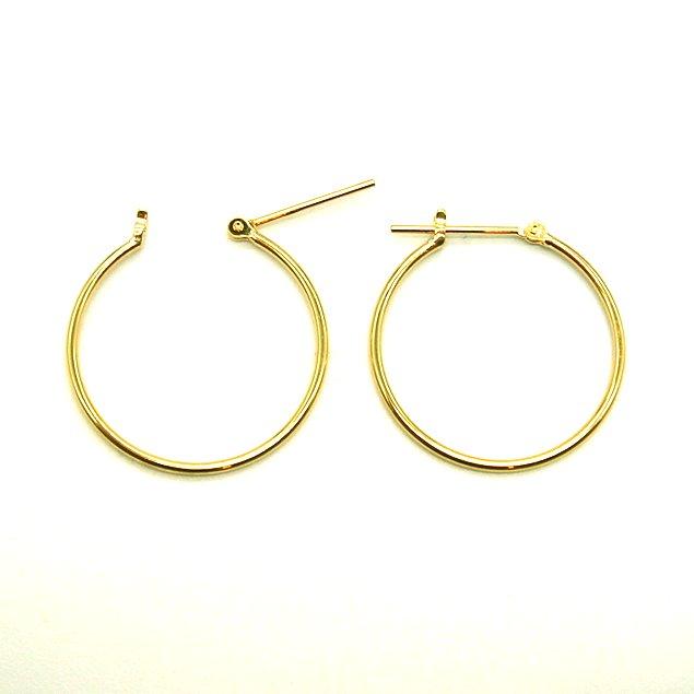 PC1709:K18YG パイプ フープピアス（Φ1×20mm）_4