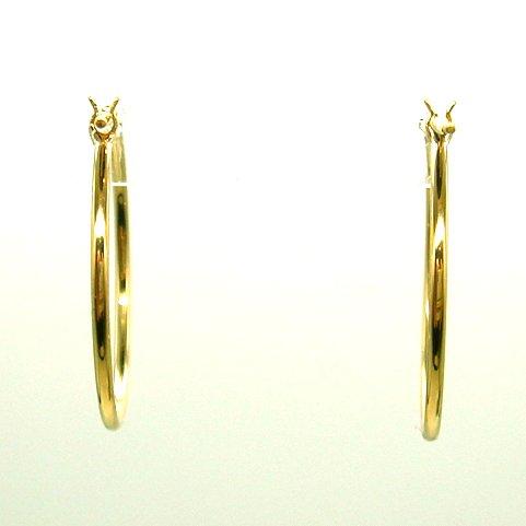 PC1709:K18YG パイプ フープピアス（Φ1×20mm）_5