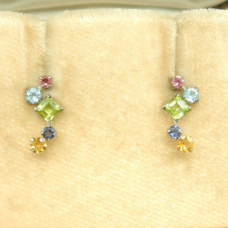 PC1737:Pt ピンクトルマリン ブルートパーズ ペリドット アイオライト