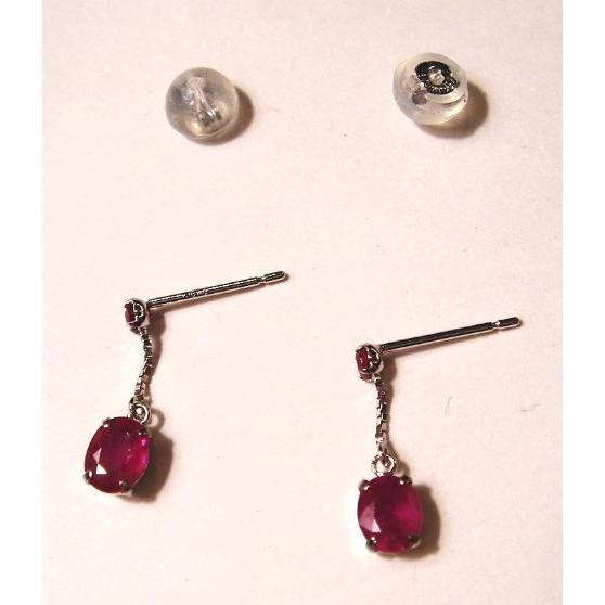 PC656:K18WG ルビー ピアス : マホガニーホール Yahoo!店 - 通販  