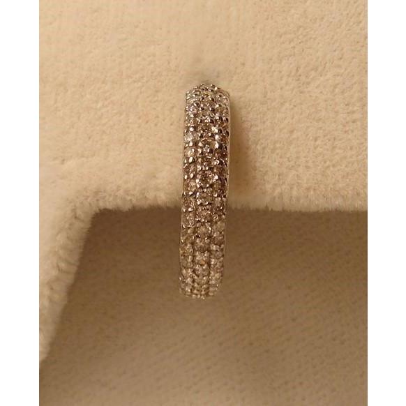 PC888:K18WG ダイヤ バネ式 中折ピアス