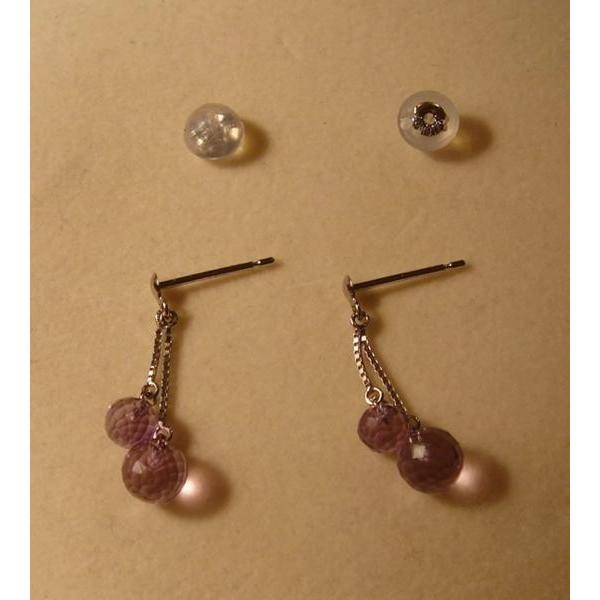 アメジストピアス　K18WG 楽天市場】アメジスト ピアス 18金 フックピアス 18k K18