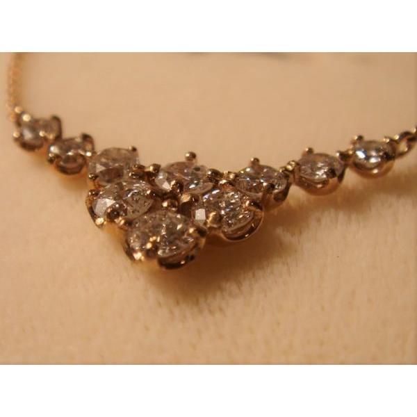 K18PGダイヤモンドプチネックレス