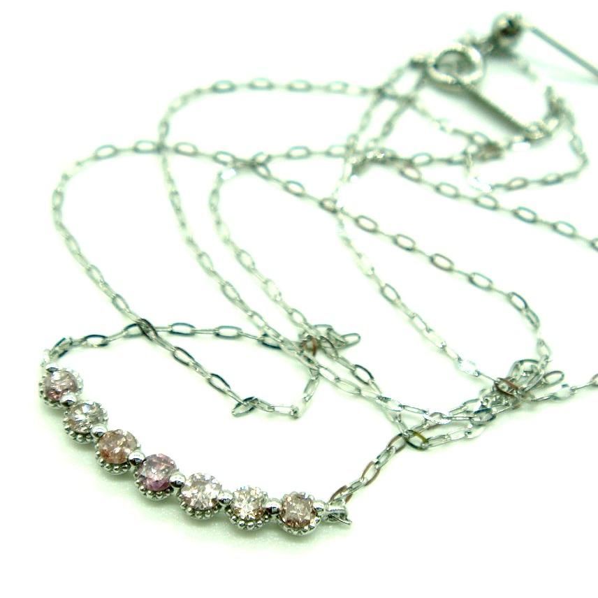 PN552:Pt ピンクダイヤ プチネックレス【鑑別書付】 :pn552:マホガニー