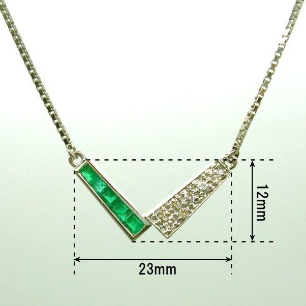 PN567:Pt エメラルド ダイヤ プチネックレス : マホガニーホール Yahoo