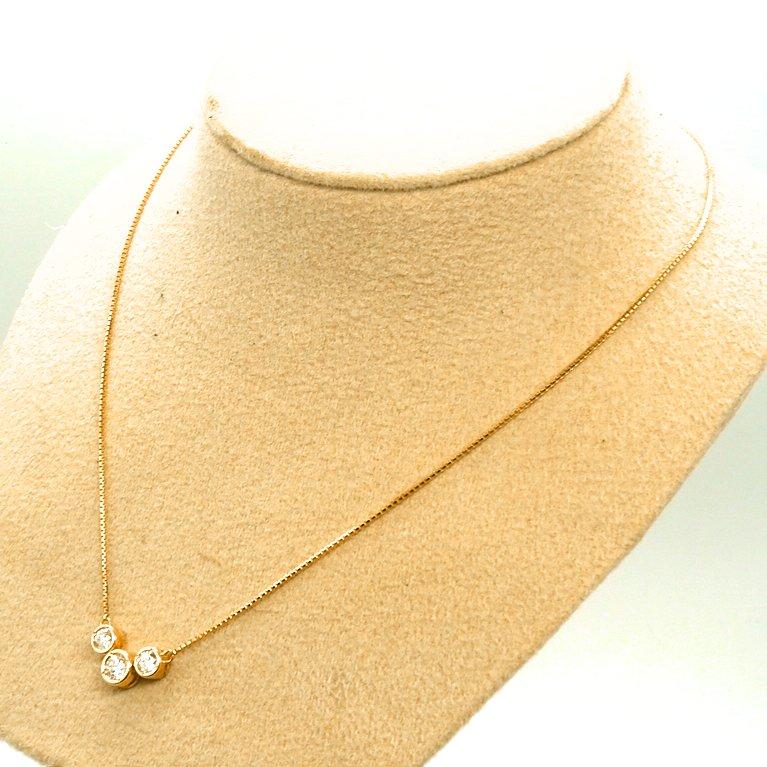 PN573:K18YG ダイヤ プチネックレス : マホガニーホール Yahoo!店 