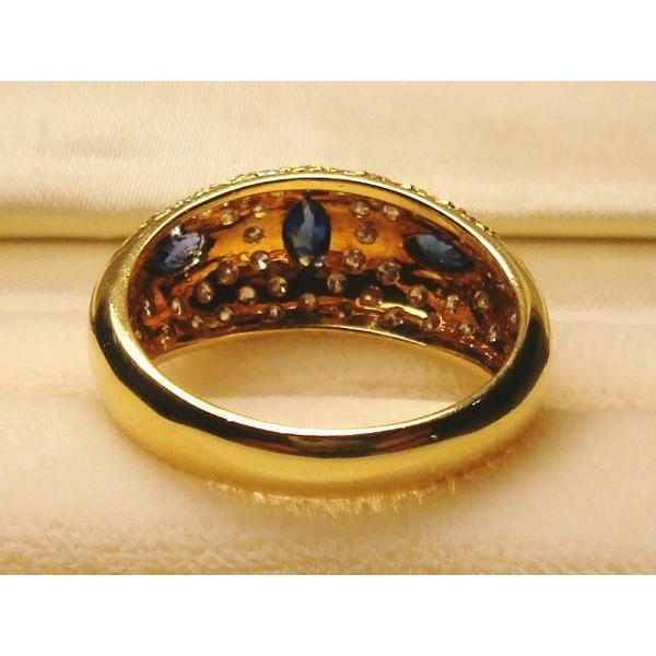 【〜6/6まで出品】 R529:K18YG サファイア ダイヤ リング (#13強) 【YWU1012185060】(36110円)