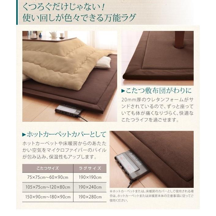 ラグ 220×200 マイクロファイバーラグ ラグマット 厚手 洗える