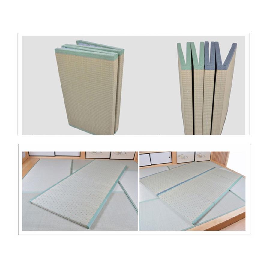 ごろ寝マット い草 90×200 ユニットラグ 昼寝マット 枕付き 厚3CM ジョイント マット ラグ 中綿 涼しい マルチマット 長座布団 畳 国産シーツ い草の画像