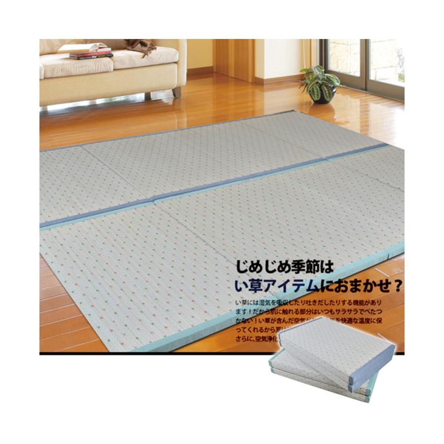 ごろ寝マット い草 90×200 ユニットラグ 昼寝マット 枕付き 厚3CM ジョイント マット ラグ 中綿 涼しい マルチマット 長座布団 畳 国産シーツ い草の画像