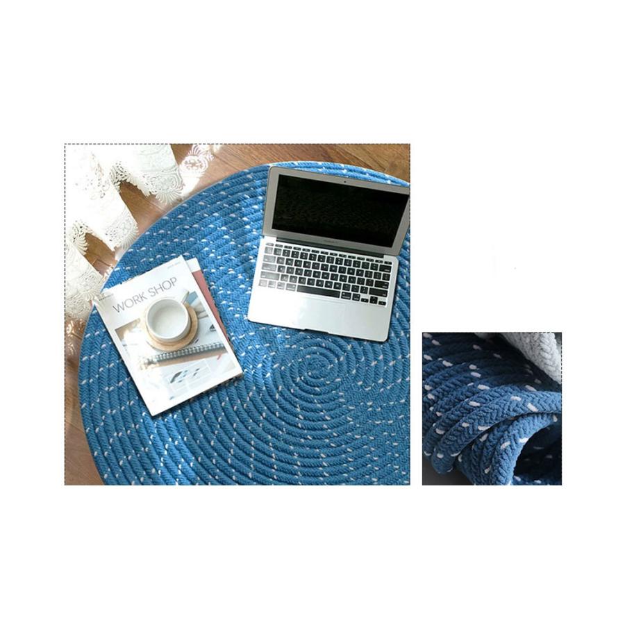 【最終値下】【半額】【新品】ハンドメイド コットン ラグ120cm×180cm ラグ 円形 120 コットン 編み込み ラグマット 夏用 ハンドメイド