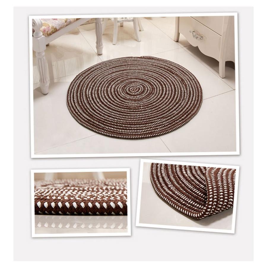 【最終値下】【半額】【新品】ハンドメイド コットン ラグ120cm×180cm ハンドメイド 綿100％の編み込みラグ ブレイド 円形ラグ(160R