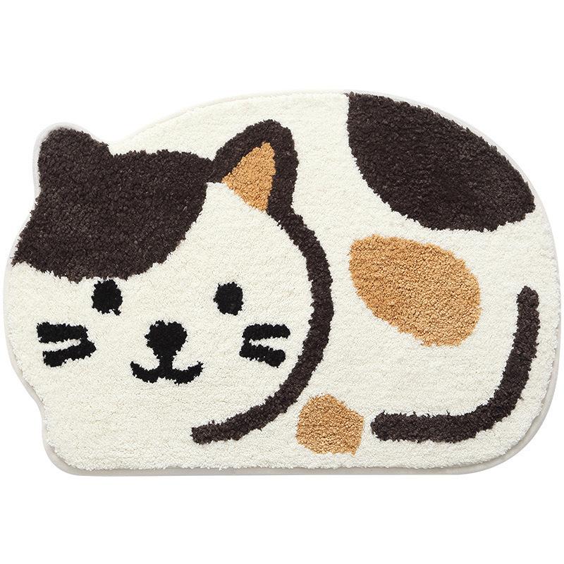 バスマット 吸水 速乾 猫 マット リビングマット 猫柄 玄関